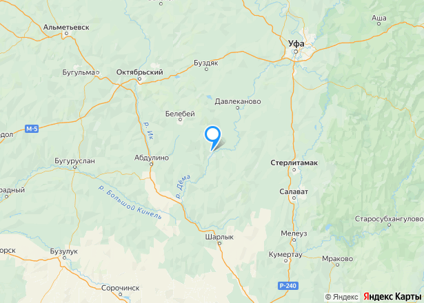 Дом 47,8 кв.м. и земельный участок 2550 кв.м. в Башкортостане - Изображение местоположения