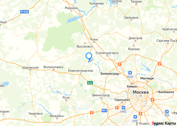 Объект незавершенного строительства 160 кв.м. и земельный участок 1276+/-24 кв.м. в Московской обл. - Изображение местоположения