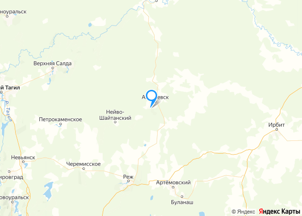1/5 доля земельного участка в Свердловской обл. - Изображение местоположения