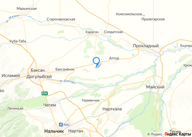 Здания и земельный участок 26 571+/-114 кв.м. в Кабардино-Балкарии - Изображение местоположения