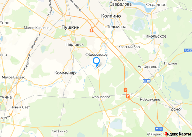 Земельные участки в Ленинградской обл. - Изображение местоположения