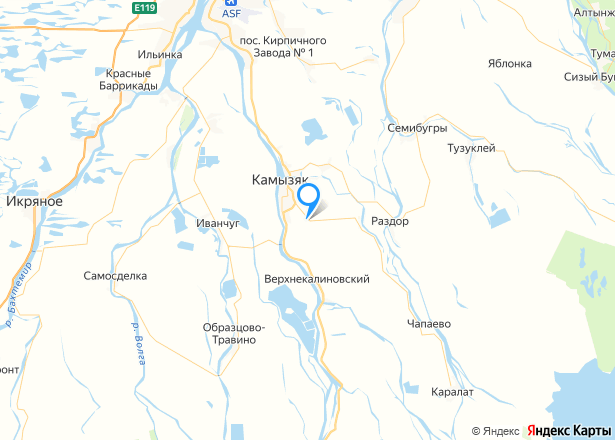 Здание 1516,5 кв.м и земельный участок 10475 кв.м в Астраханской обл. - Изображение местоположения