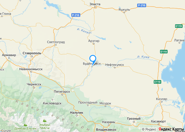 Гараж 62 кв.м. и земельный участок 42 кв.м. в Ставропольском крае - Изображение местоположения