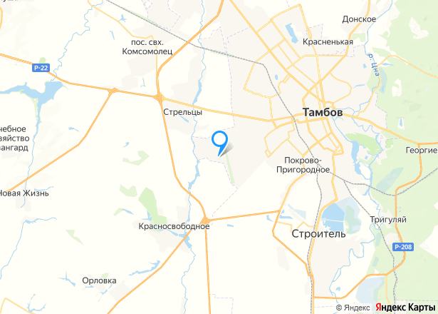 Земельный участок в Тамбове, 919 кв.м. - Изображение местоположения