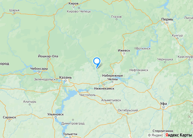 Дом 53,7 кв.м. и право аренды земельного участка 1451 кв.м. в Кировской обл. - Изображение местоположения