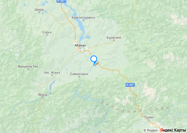 Гараж 409,9 кв.м, бытовка 22 кв.м. и доли земельного участка в Красноярском крае - Изображение местоположения