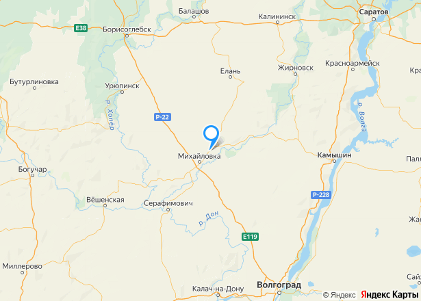 Земельный участок в Волгоградской обл., 408+/-7 кв.м. - Изображение местоположения