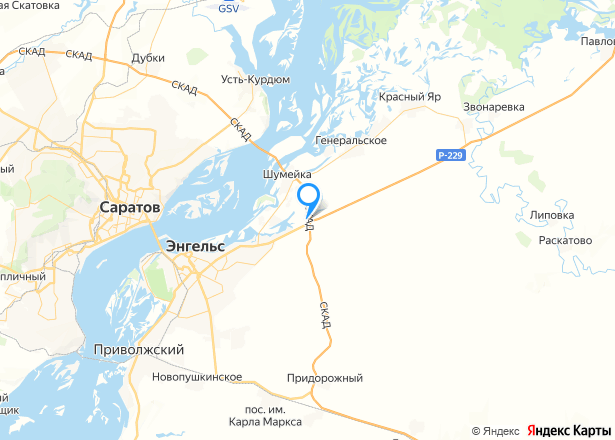 Дом 94 кв.м, постройки и земельный участок 520 кв.м. в Саратовской обл. - Изображение местоположения