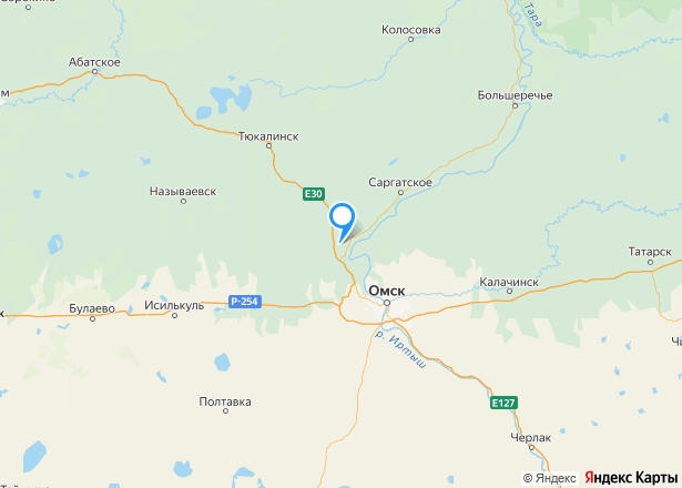 1/5 доля земельного участка в Омской обл. - Изображение местоположения