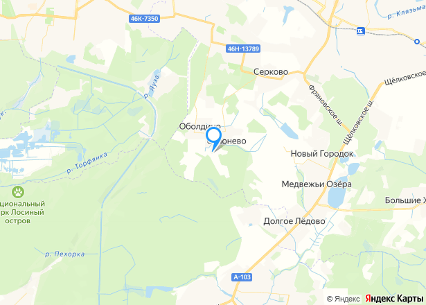 Право требования дома и земельный участок 430 кв.м. в Московской обл. - Изображение местоположения