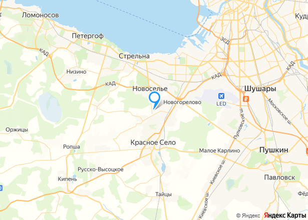 Дом 85,7 кв.м. и земельный участок 649 кв.м. в Ленинградской обл. - Изображение местоположения