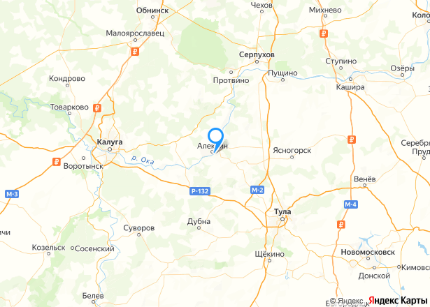 Дом 90 кв.м. и земельный участок 1295 кв.м. в Тульской обл. - Изображение местоположения