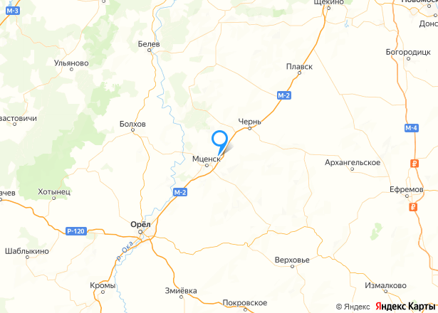 Земельный участок в Орловской обл., 600 кв.м. - Изображение местоположения