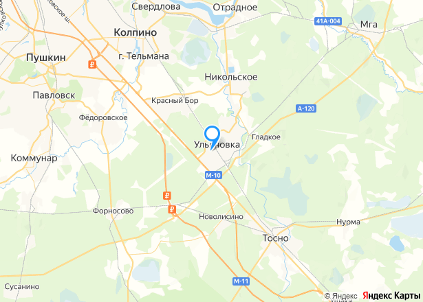 Дом 135,8 кв.м. и земельный участок 740+/-10 кв.м. в Ленинградской обл. - Изображение местоположения