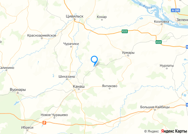 1/4 доля дома и 1/4 доля земельного участка в Чувашии - Изображение местоположения