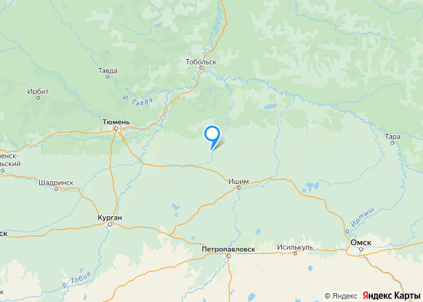 Дом 51 кв.м. и земельный участок 2525 кв.м. в Тюменской обл. - Изображение местоположения