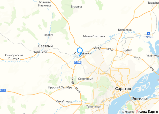 Земельный участок в Саратовской обл., 1000 +/- 4.23 кв.м - Изображение местоположения