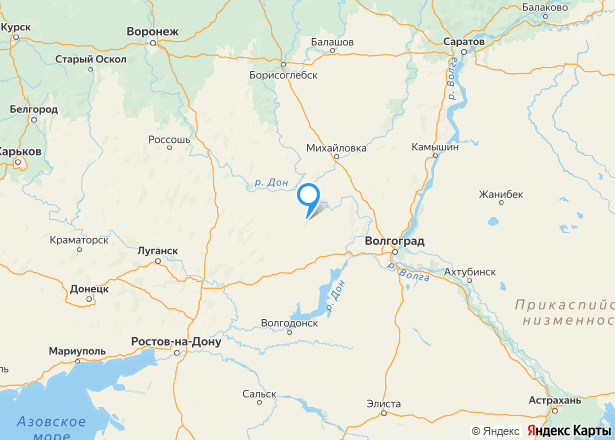 Право аренды земельного участка в Волгоградской обл., 335000+/-5064 кв.м. - Изображение местоположения
