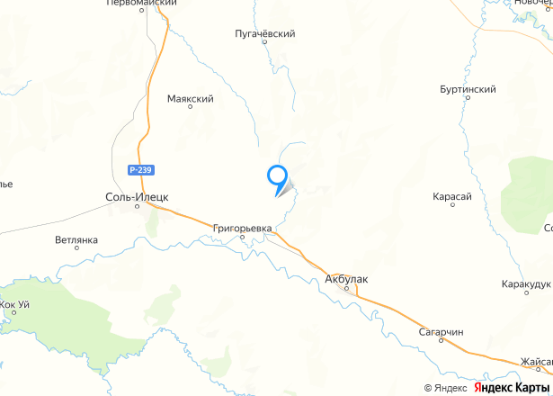 Земельный участок в Оренбургской обл., 406000 кв.м. - Изображение местоположения
