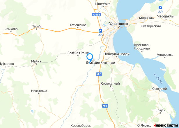 Земельный участок 7,34 ГА в Ульяновской области - Изображение местоположения