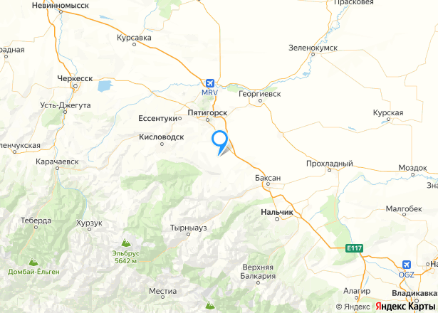 Дом 67 кв.м. и земельный участок 5000 +/- 25 кв.м. в Кабардино-Балкарии - Изображение местоположения