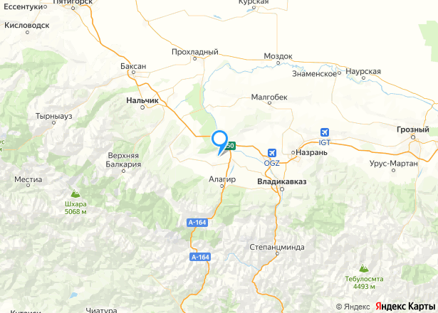 Право аренды земельного участка в Северной Осетии-Алании, 1500+/-14 кв.м. - Изображение местоположения