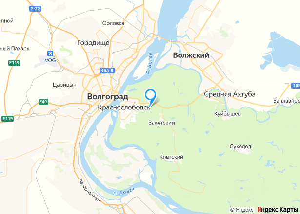 Земельный участок в Волгоградской обл., 1000+/-13 кв.м. - Изображение местоположения