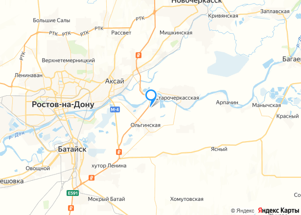 Объект незавершенного строительства 101,4 кв.м. и земельный участок 724+/-19 кв.м. в Ростовской обл. - Изображение местоположения