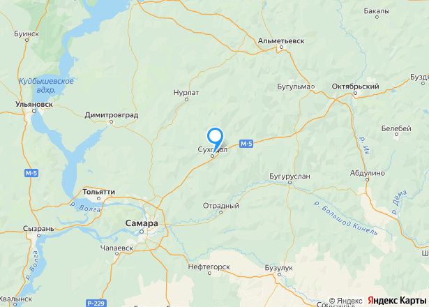 Квартира 39 кв.м. и земельный участок 609 кв.м. в Самарской обл. - Изображение местоположения