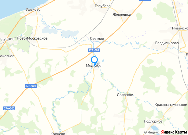Теплица 6 кв.м. и право аренды на земельный участок 1 200 кв.м в Калининградской обл. - Изображение местоположения
