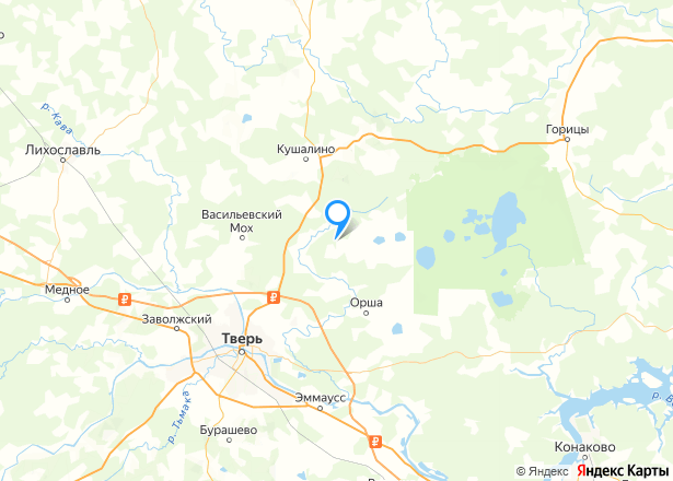 Земельный участок в Тверской обл., 1500 кв.м. - Изображение местоположения