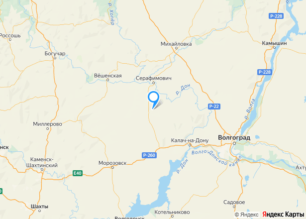 1/14 доля земельного участка в Волгоградской обл. - Изображение местоположения
