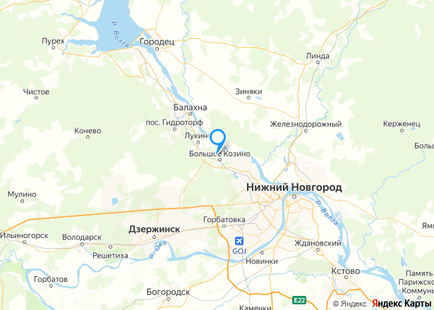 Дом 277,8 кв.м. и земельный участок 1059 кв.м. в Нижегородской обл. - Изображение местоположения