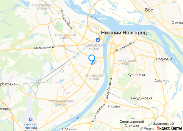 Помещение в Нижнем Новгороде, 1395,8 кв.м. - Изображение местоположения