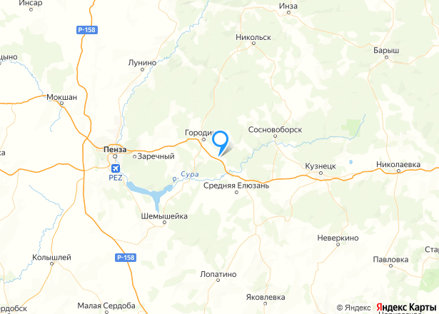 1/2 доля дома и 1/2 доля земельного участка в Пензенской обл. - Изображение местоположения