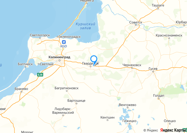 Земельный участок в Калининградской обл., 1135 кв.м. - Изображение местоположения