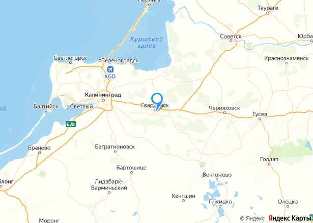 Земельный участок в Калининградской обл., 1058 кв.м. - Изображение местоположения