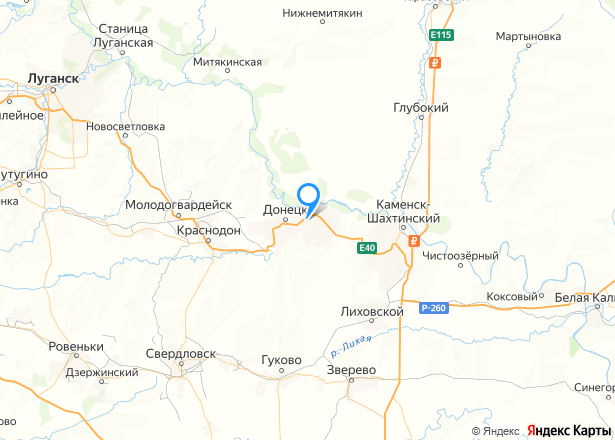 1/4 доля земельного участка в Донецке - Изображение местоположения