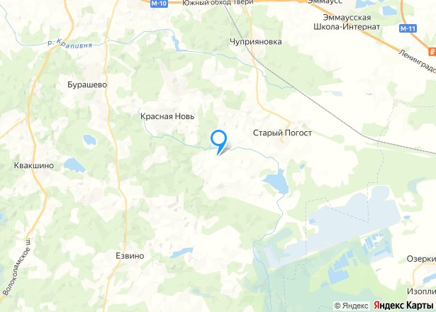 Земельный участок в Тверской обл., 800 кв.м - Изображение местоположения