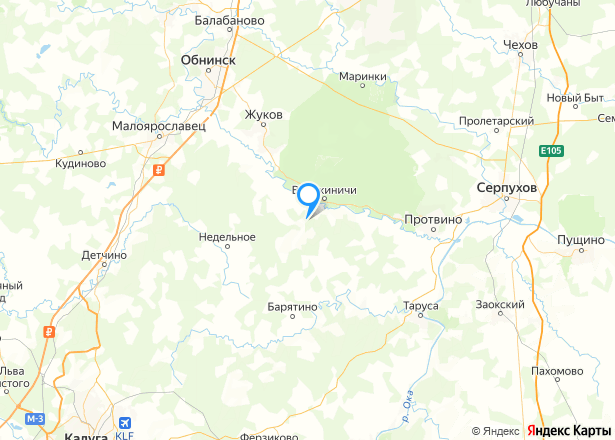 Земельный участок в Калужской обл., 800 кв.м. - Изображение местоположения