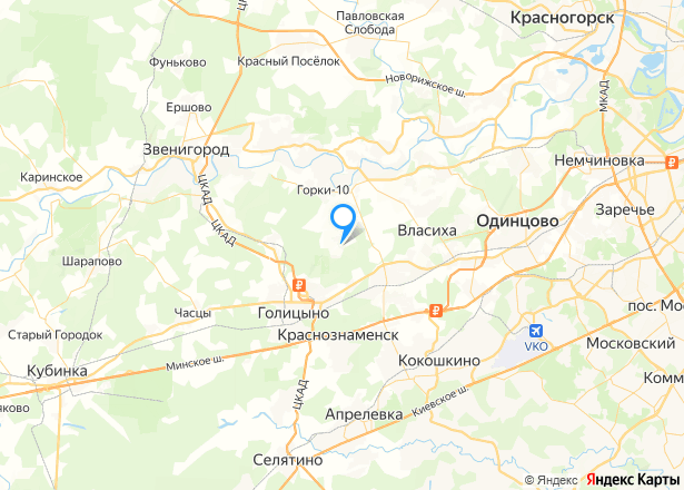 Дом 459,3 кв.м, здание 80,3 кв.м. и земельные участки в Московской обл. - Изображение местоположения