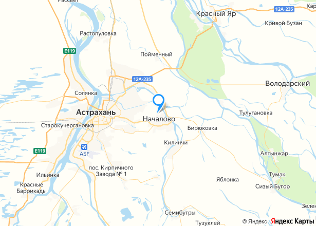 Земельный участок в Астраханской обл., 11800 кв.м. - Изображение местоположения