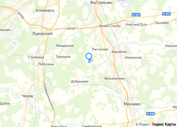 Дом 64,4 кв.м. и земельный участок 600 кв.м. в Домодедово - Изображение местоположения