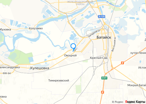 Земельный участок, категория земель: для дачного хозяйства, площадь: 683 кв.м.,  кадастровый номер: 61:01:0500901:3432, - Изображение местоположения
