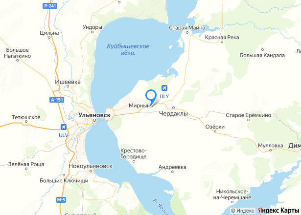Земельный участок в Ульяновской обл., 600 кв.м. - Изображение местоположения