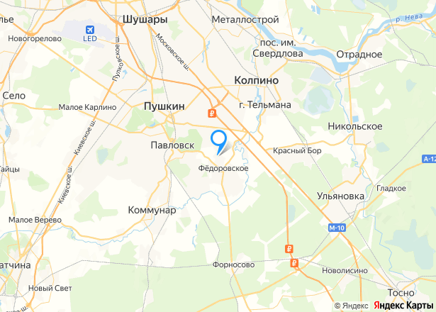 Земельный участок в Ленинградской обл., 1200 кв.м. - Изображение местоположения
