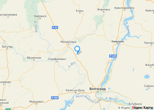 Земельный участок в Волгоградской обл., 505 кв.м. - Изображение местоположения