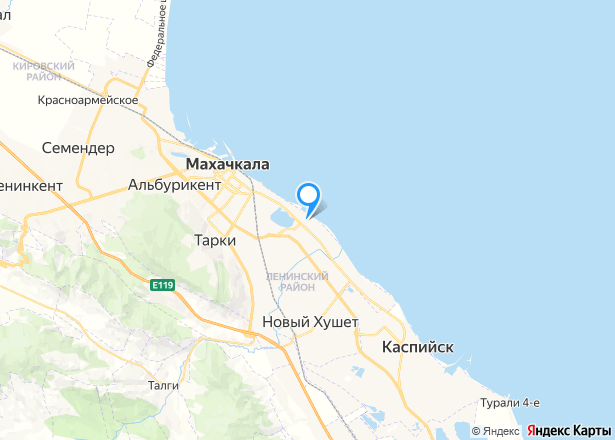 Объект незавершенного строительства 289 кв.м. и земельный участок 2320 кв.м. в Махачкале - Изображение местоположения