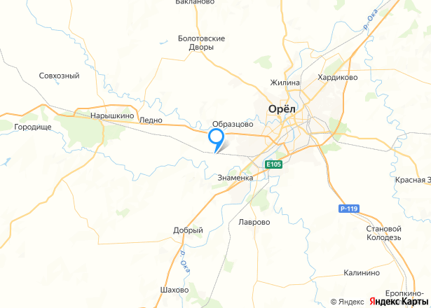 Земельный участок в Орловской обл., 7618 кв.м. - Изображение местоположения
