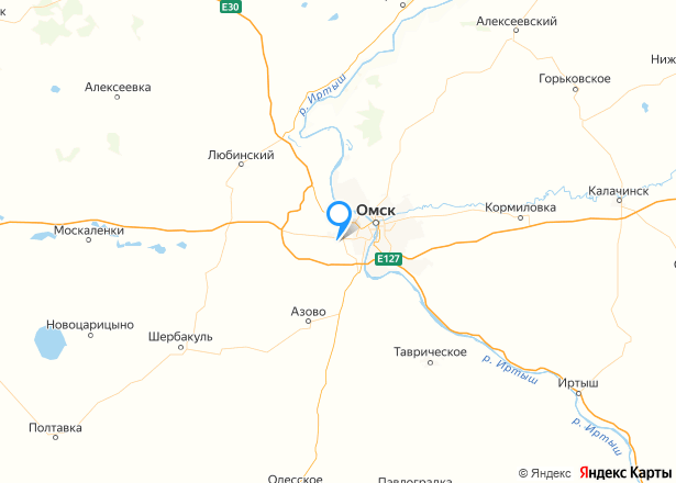 Земельный участок в Омской обл., 427 кв.м. - Изображение местоположения